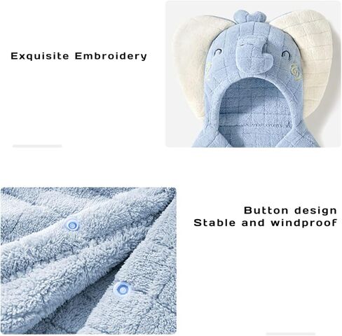 فريسدفف المناشف الزرقاء الطفل مقنعين التفاف للبنين بنات، مناشف كبيرة ماصة حمام السباحة، منشفة حمام فائقة النعومة للطفل (الفيل 41 × 41 بوصة) in Kuwait