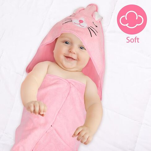 Preboun 28 Pcs Baby Washcloths and Baby Bath Towel Set Soft Microfiber Coral Fleece Wash Cloths for Babies Absorbent 31.5 x 31.5 Inch Hooded Baby Towels for Newborn Infant Toddler Gift Supplies Face in Kuwait