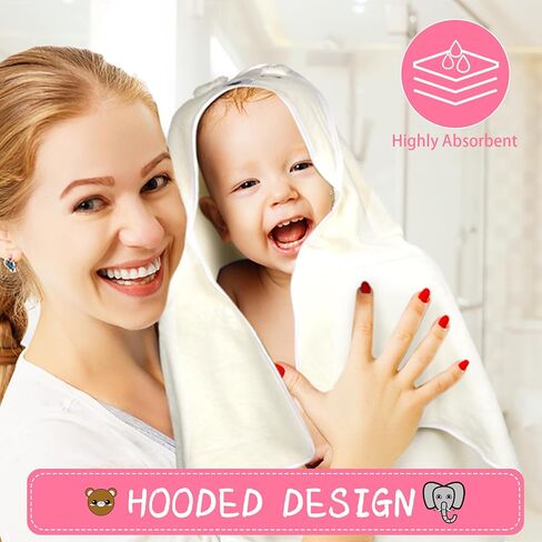 Preboun 28 Pcs Baby Washcloths and Baby Bath Towel Set Soft Microfiber Coral Fleece Wash Cloths for Babies Absorbent 31.5 x 31.5 Inch Hooded Baby Towels for Newborn Infant Toddler Gift Supplies Face in Kuwait