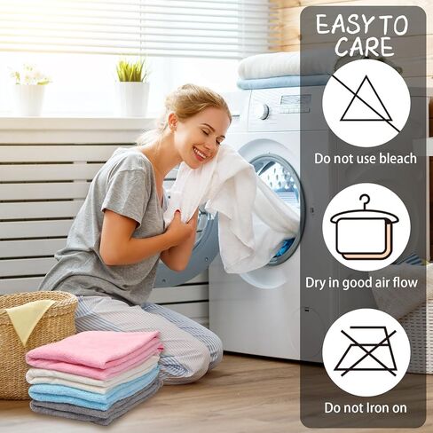 Preboun 28 Pcs Baby Washcloths and Baby Bath Towel Set Soft Microfiber Coral Fleece Wash Cloths for Babies Absorbent 31.5 x 31.5 Inch Hooded Baby Towels for Newborn Infant Toddler Gift Supplies Face in Kuwait
