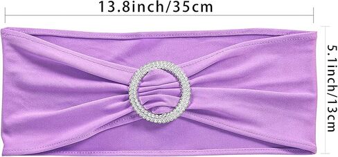 Obstal 10 PCS Spandex Stretch Chair Sashes Bows for Wedding Reception- Universal Elastic Chair Cover Bands with Buckle Slider for Banquet, Party, Hotel Event Decorations Gold Sashes in Saudi Arabia