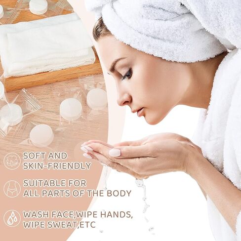1500 Pcs Mini Compressed Portable Towel Disposable Coin Tissues Bulk Cotton Tissues Camping Wipes Toilet Paper Tablets Facial Washcloth Dehydrated Expandable for Beauty and Outdoor in Saudi Arabia