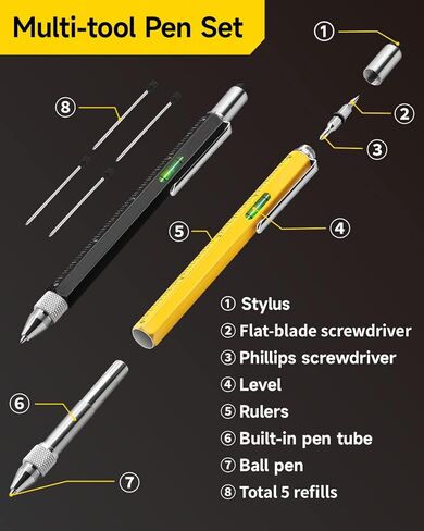هدايا تخزين للرجال، عبوتين من مجموعة أقلام متعددة الأدوات، هدايا عيد الميلاد للرجال الذين لديهم كل شيء، هدايا الفيل الأبيض للبالغين، أدوات رائعة للرجال، هدايا أدوات فريدة لزوجه الأب in Kuwait