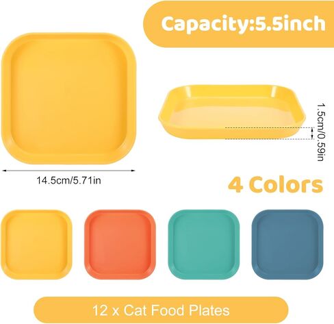 وعاء قطط للتعب من فويامب، 12 قطعة، 6 بوصة، وعاء طعام القطط، طبق تغذية القطط، أطباق للقطط الداخلية، الطعام والماء in Kuwait