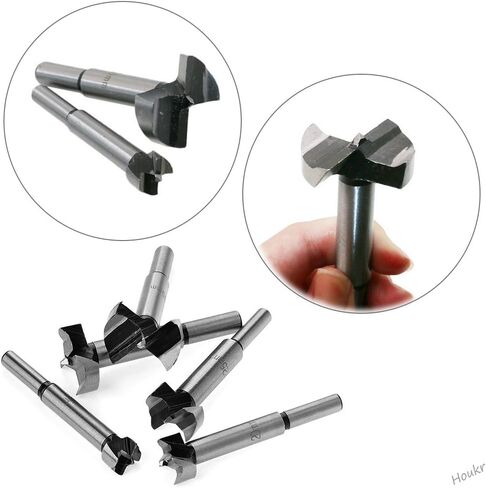 مطار حكر مجموعة لقم مثقاب فورستنر من 5 قطع / 15-35 ملم من الستيل الكربوني الطويل والمفصلات المستديرة الطويلة للخشب والخشب الرقائقي والبلاستيك والخشب الرقائقي in Kuwait