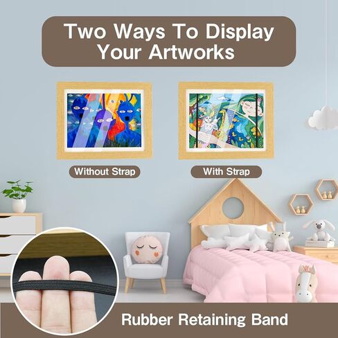 HOHUIGO Kids Art Frame 8.5x11 Front Opening Display for Children's Drawings, Crafts, and 3D Art Hanging Portfolio for Wall Holds 50-100Pcs Kids Artwork Frames Changeable Storage in Kuwait