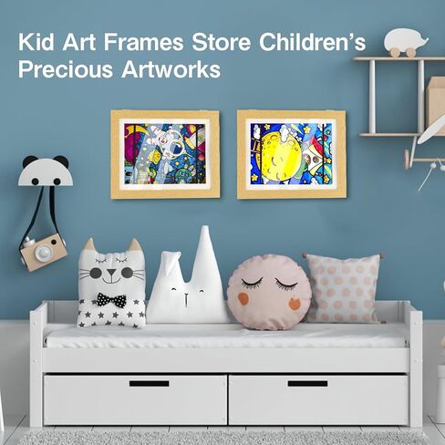 HOHUIGO Kids Art Frame 8.5x11 Front Opening Display for Children's Drawings, Crafts, and 3D Art Hanging Portfolio for Wall Holds 50-100Pcs Kids Artwork Frames Changeable Storage in Kuwait