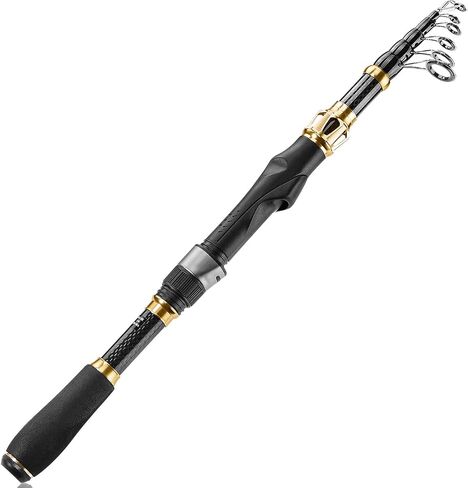 PLUSINNO Fishing Rod and Reel Combo, Telescopic Fishing Pole Kit with Spinning Reel, Tackle Box, Fishing Lures and Travel Carrying Bag, Fishing Gear Gifts for Men in Kuwait