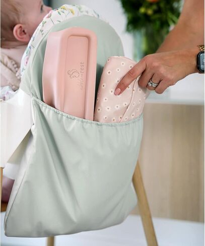 Nibble and Rest Highchair Handy Pocket Pouch, Compatible with IKEA Antilop Highchair, High Chair Accessories, Wipeable and Waterproof Material, One Large Pouch with an Internal Zip Pocket-(Blush) in Saudi Arabia
