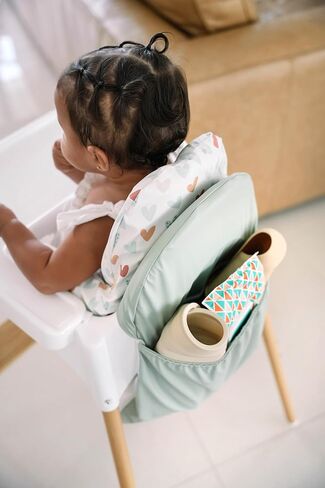 Nibble and Rest Highchair Handy Pocket Pouch, Compatible with IKEA Antilop Highchair, High Chair Accessories, Wipeable and Waterproof Material, One Large Pouch with an Internal Zip Pocket-(Blush) in Saudi Arabia