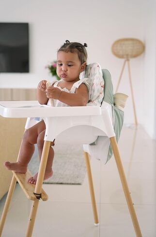 Nibble and Rest Highchair Handy Pocket Pouch, Compatible with IKEA Antilop Highchair, High Chair Accessories, Wipeable and Waterproof Material, One Large Pouch with an Internal Zip Pocket-(Blush) in Saudi Arabia