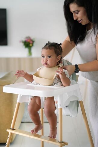 Nibble and Rest Highchair Handy Pocket Pouch, Compatible with IKEA Antilop Highchair, High Chair Accessories, Wipeable and Waterproof Material, One Large Pouch with an Internal Zip Pocket-(Blush) in Saudi Arabia