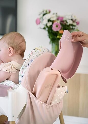 Nibble and Rest Highchair Handy Pocket Pouch, Compatible with IKEA Antilop Highchair, High Chair Accessories, Wipeable and Waterproof Material, One Large Pouch with an Internal Zip Pocket-(Blush) in Saudi Arabia