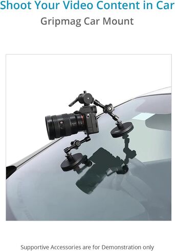 Proaim Gripmag Car Mount with Magnetic Gripper Mechanism. Payload up to 4.5kg / 10lb. For DSLR Cameras. With Magic Arms & Multifunctional Mini Grip Head. (CM-GPMG-01) in Saudi Arabia