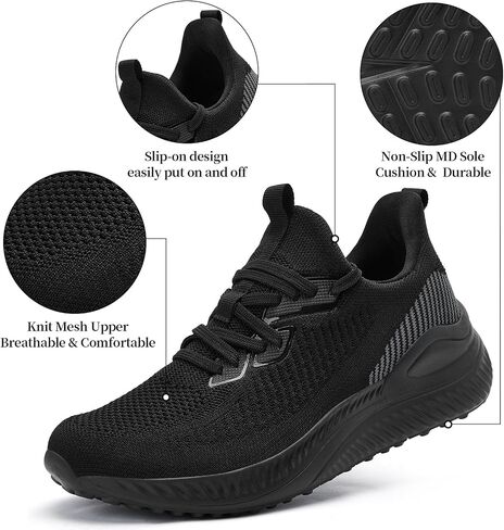 Slow Man Mens Walking Sneakers Wide Width Slip on Tennis Shoes,Lightweight Breathable Running Shoes,Ideal for Athletic Workout Gym Jogging and Casual Wear in Kuwait