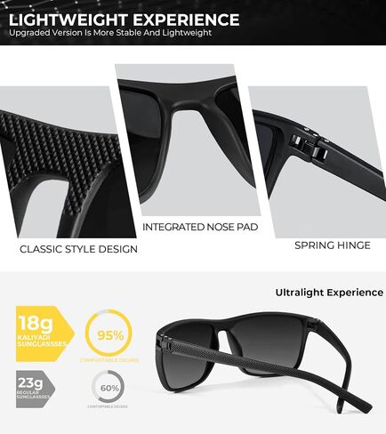 KALIYADI Polarized Sunglasses for Men, Lightweight Sun Glasses with UV Protection for Driving Fishing Golf in Kuwait