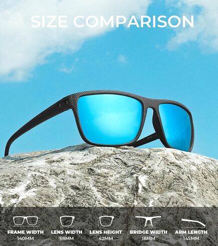 KALIYADI Polarized Sunglasses for Men, Lightweight Sun Glasses with UV Protection for Driving Fishing Golf in Kuwait