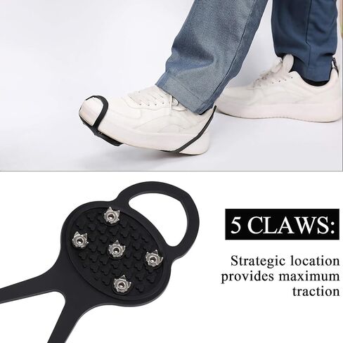 مشابك تثبيت من وينشال، مسامير ثلج للاحذية والاحذية ذات الرقبة الطويلة، مقابض من السيليكون والستانلس ستيل، مسامير تثبيت للاحذية والثلج والثلج والمشي لمسافات طويلة في الشتاء والتسلق والصيد على الجليد in Kuwait