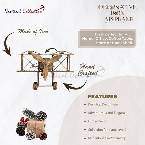مجموعة بحرية طائرة من الحديد المطاوع | ديكور ديكور المنزل تحصيل | ديكور سطح المكتب in Kuwait