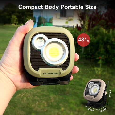 KLARUS WL3 Camping Lantern 1500LM,13500mAh Rechargeable Camping Light,Work Light with 18 Modes,Magnetic Base,Hook,IPX5 Must-Have Tools for Camping Gear, Fishing, Emergency,Power Cut in Kuwait