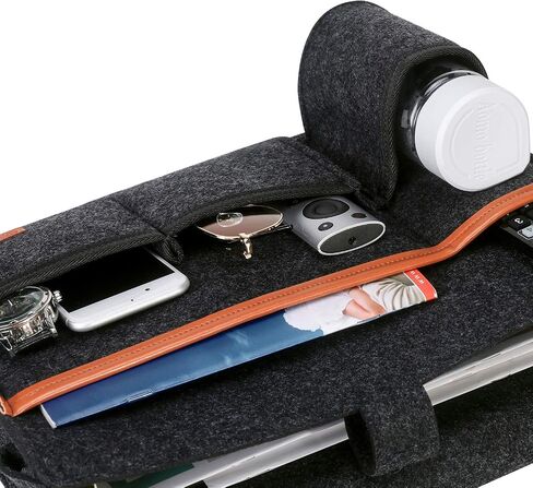 SIMBOOM Bedside Storage Organizer, Beside Caddy, Table Cabinet Storage Pouch for TV Remote Control, Phones, Magazines, Tablets, Accessories - Dark Grey in Saudi Arabia