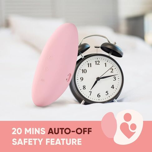 MomPrize مدلك الرضاعة الدافئ للرضاعة الطبيعية - مدلك نابض بالحياة للثدي مع حرارة للضخ، وتخفيف قنوات الحليب المسدودة، ودعم الاحتقان والتهاب الضرع (وردي) in Saudi Arabia