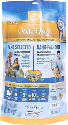 أغذية الحيوانات الأليفة الصغيرة المختارة من قش الشوفان، علاج لذيذ للأرانب وخنازير غينيا والحيوانات الصغيرة الأخرى، إضافات غذائية للأكل الذين يصعب إرضاءهم، 12 أونصة in Kuwait