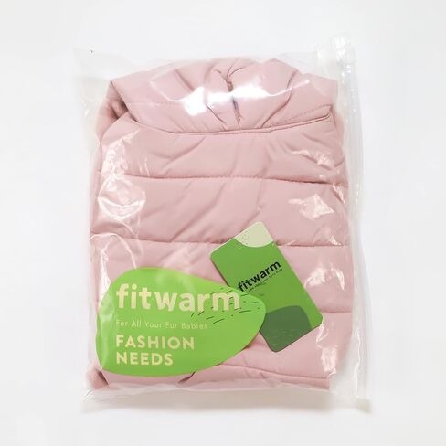 معطف كلب مبطن بكشكشة من Fitwarm، سترة منتفخة للحيوانات الأليفة مع غطاء للرأس، ملابس شتوية للكلاب للفتيات الصغيرات، زي بغطاء للرأس للقطط، وردي، مقاس XXL in Kuwait