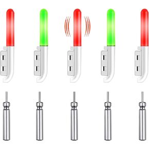 Fishing Rod LED Light,Fish bite Warning Light,Fishing Glow Sticks, Fish bite Hook Flashing Indicator Light,Fishing Alarm,Night Fishing, Fishing Light,Fishing aids,5 pcs,Includes 5 Batteries