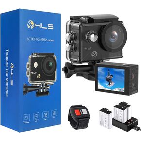 كاميرا الحركة المقاومة للماء HLS، تثبيت 4K مع 3 بطاريات 1350 مللي أمبير في الساعة للفيديو، كاميرات 4K WiFi عن بعد تحت الماء مع عدسة واسعة الزاوية HD، كاميرات فيديو رياضية مع مجموعة أدوات تثبيت