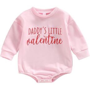 Baby Girl Boy Valentines Day Outfit Heart Long Sleeve Shirt Romper Onesie My First Valentines Winter Spring Clothes in Saudi Arabia