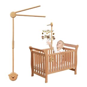 ذراع متنقل لسرير الأطفال من Qonmpcvu، حامل خشبي لسرير الأطفال، ذراع متنقل لسرير الأطفال، حامل هواتف محمولة قابلة للتعديل في الحضانة، مجموعة ألعاب جرس السرير آمنة ومضادة للانزلاق، إطار سرير على شكل دب in Kuwait