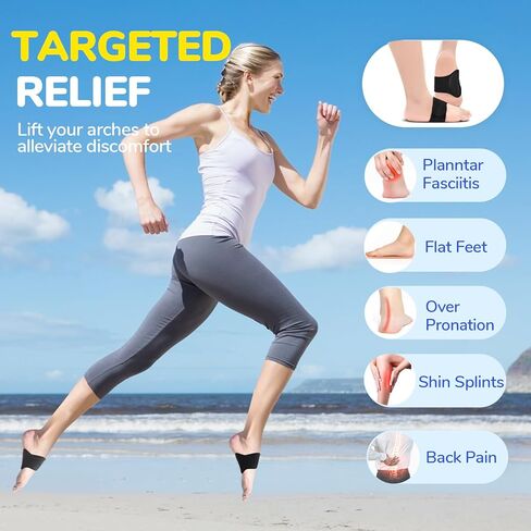 HEKOY Plantar Fasciitis Arch Support - Adjustable Compression Brace with Gel Pads, Flat Foot Pain Relief in Kuwait