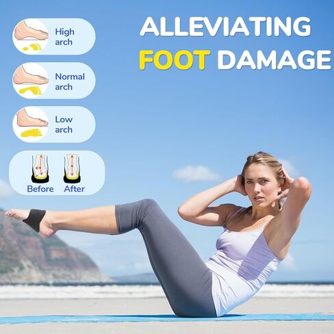 HEKOY Plantar Fasciitis Arch Support - Adjustable Compression Brace with Gel Pads, Flat Foot Pain Relief in Kuwait