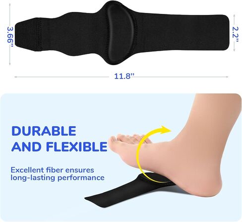HEKOY Plantar Fasciitis Arch Support - Adjustable Compression Brace with Gel Pads, Flat Foot Pain Relief in Kuwait