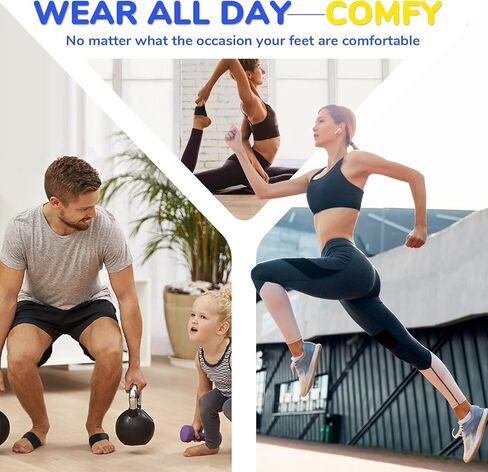 HEKOY Plantar Fasciitis Arch Support - Adjustable Compression Brace with Gel Pads, Flat Foot Pain Relief in Kuwait