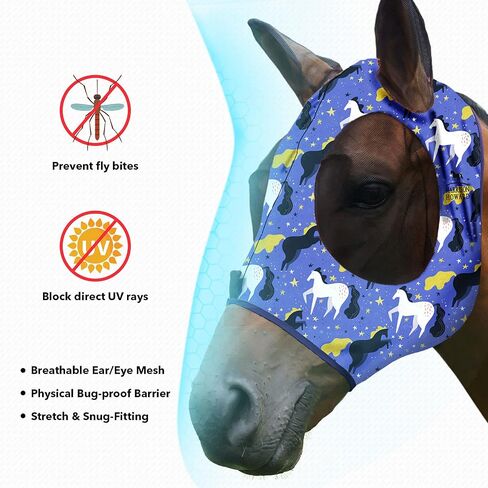 Harrison Howard Superior Comfort Horse Fly Mask with Soft Mesh UV Protection for Horse-Horse Gallop in Saudi Arabia