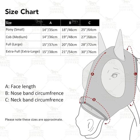 Harrison Howard Superior Comfort Horse Fly Mask with Soft Mesh UV Protection for Horse-Horse Gallop in Saudi Arabia