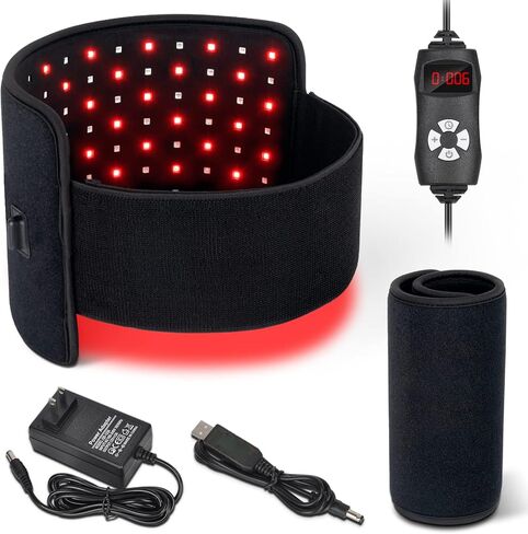 سيرفري حزام علاج بالاشعة تحت الحمراء الحمراء لتخفيف الالام، كومبو 660 نانومتر و850 نانومتر، وسادة لف مرنة قابلة للارتداء مع مؤقت للخصر والظهر والكتف in Kuwait