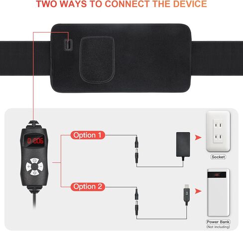 سيرفري حزام علاج بالاشعة تحت الحمراء الحمراء لتخفيف الالام، كومبو 660 نانومتر و850 نانومتر، وسادة لف مرنة قابلة للارتداء مع مؤقت للخصر والظهر والكتف in Kuwait