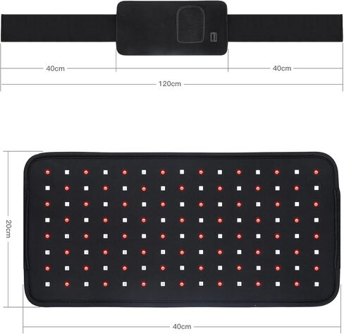 سيرفري حزام علاج بالاشعة تحت الحمراء الحمراء لتخفيف الالام، كومبو 660 نانومتر و850 نانومتر، وسادة لف مرنة قابلة للارتداء مع مؤقت للخصر والظهر والكتف in Kuwait