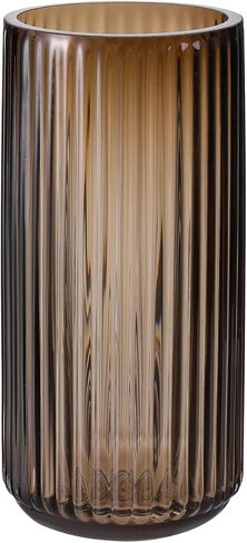 BUICCE Hand Blown Glass Flower Vase for Farmhouse Decor,Round Vintage Foding Bottles for Kitchen Dining Table Cafe Home Shelf Wedding Centerpiece. Amber in Kuwait