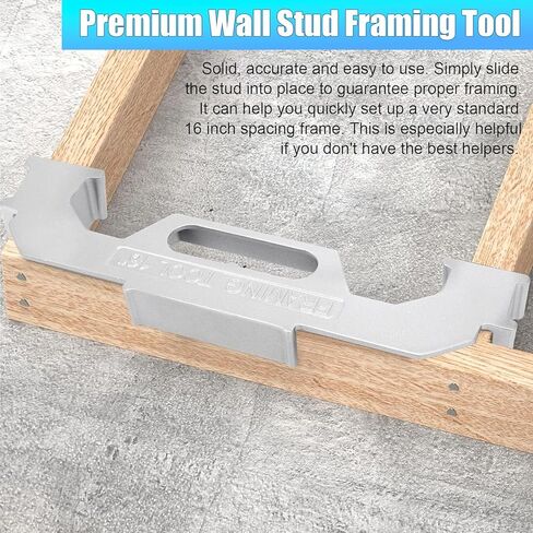 Framing Tools, 16 Inch Stud Framing Spacing Tool, On-Center Premium Wall Stud Layout Tool, 100% Cast Aluminum Precision Measurement Jig Tool for Walls, Roofs, Floors, Ladders in Kuwait