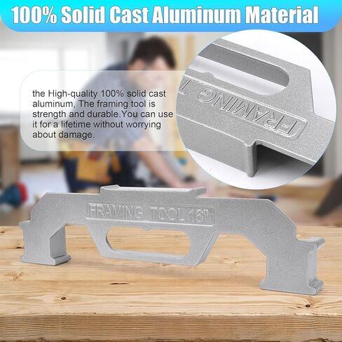 Framing Tools, 16 Inch Stud Framing Spacing Tool, On-Center Premium Wall Stud Layout Tool, 100% Cast Aluminum Precision Measurement Jig Tool for Walls, Roofs, Floors, Ladders in Kuwait