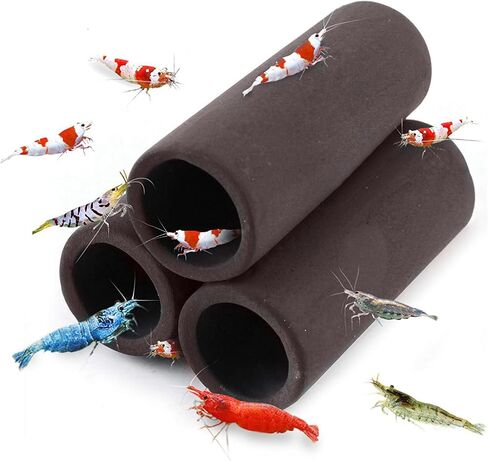 SunGrow Betta & Shrimp Ceramic Shelters, 2.8 x 1.8 x 0.6 Inches, Small Reptile & Lizard Hiding Cave Connected Tubes, Aquarium Decor in Saudi Arabia