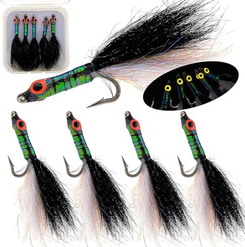 DEILAI 5pcs يطير الصيد الذباب الرطب الجاف الذباب عدة يطير تشكيلة السحر لسمك السلمون المرقط باس الحوريات الصيد اليد تعادل الذباب عدة مع صندوق الطيران للمياه المالحة والمياه العذبة in Kuwait