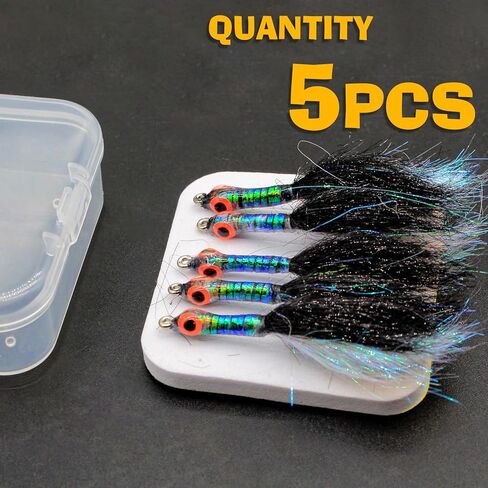 DEILAI 5pcs يطير الصيد الذباب الرطب الجاف الذباب عدة يطير تشكيلة السحر لسمك السلمون المرقط باس الحوريات الصيد اليد تعادل الذباب عدة مع صندوق الطيران للمياه المالحة والمياه العذبة in Kuwait
