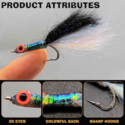 DEILAI 5pcs يطير الصيد الذباب الرطب الجاف الذباب عدة يطير تشكيلة السحر لسمك السلمون المرقط باس الحوريات الصيد اليد تعادل الذباب عدة مع صندوق الطيران للمياه المالحة والمياه العذبة in Kuwait