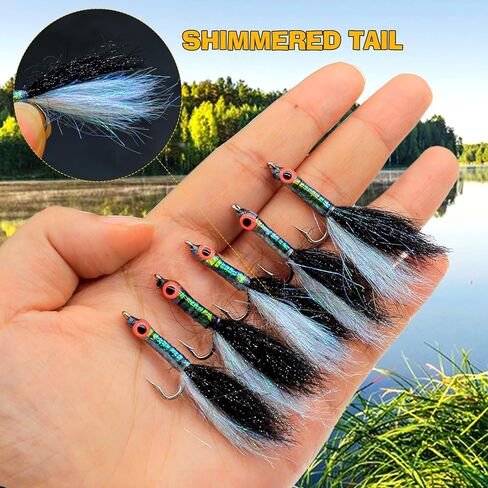 DEILAI 5pcs يطير الصيد الذباب الرطب الجاف الذباب عدة يطير تشكيلة السحر لسمك السلمون المرقط باس الحوريات الصيد اليد تعادل الذباب عدة مع صندوق الطيران للمياه المالحة والمياه العذبة in Kuwait