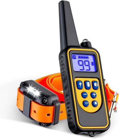 اطواق تدريب الكلاب، طوق صدمات للكلاب مع جهاز تحكم عن بعد 2600 قدم، 3 اوضاع صدمة اهتزاز، مقاوم للماء بدرجة IPX7، ضوء ليد، شحن USB، طوق نباح الكلاب لتدريب الكلاب الصغيرة والمتوسطة والكبيرة in Kuwait